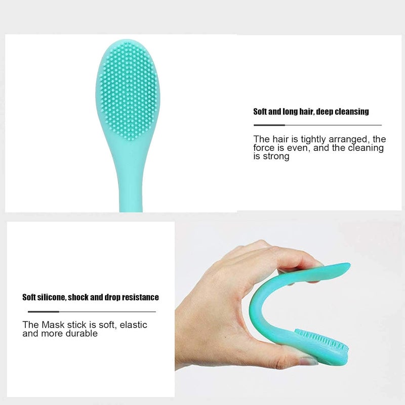 Green Dual Headed Silicone Applicator Sticks 5pcs for Facial Cleansing and Even Cream Spread - Image 3